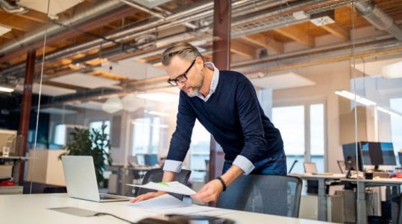 Man working on a desk