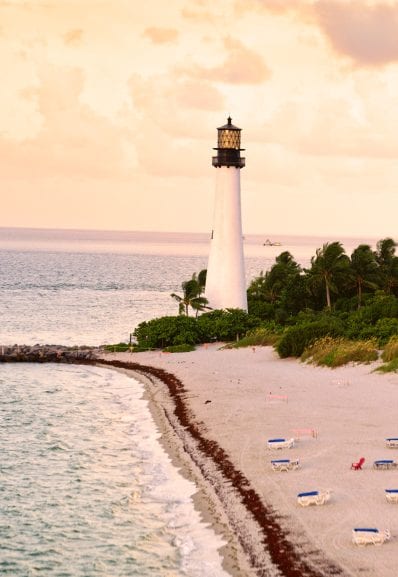 Beach with lighthouse, Cape Florida