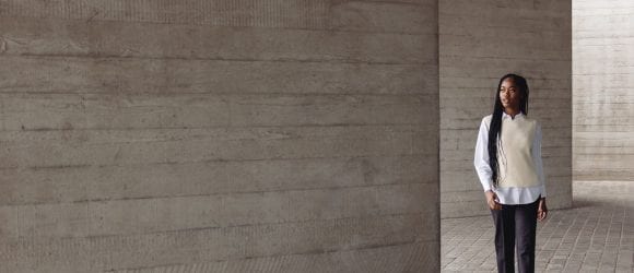 Woman looking at side